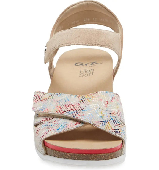 Ara Women's Norderney-S Sandals Multi/ Sand Velour