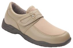 Drew Women's Antwerp Velcro Walking Shoes Taupe Leather/Stretch