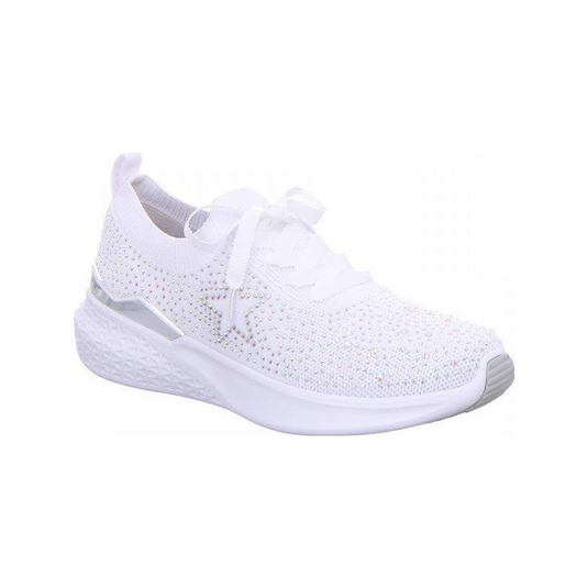 Ara Women's Maya Wovenstretch Lace up Sneaker White