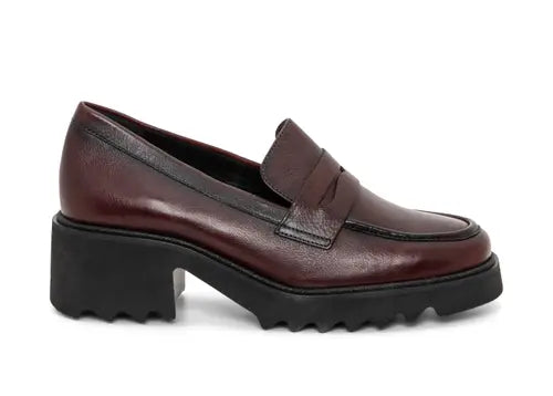 Ara Women's Paris Platform Penny Loafer Burgundy