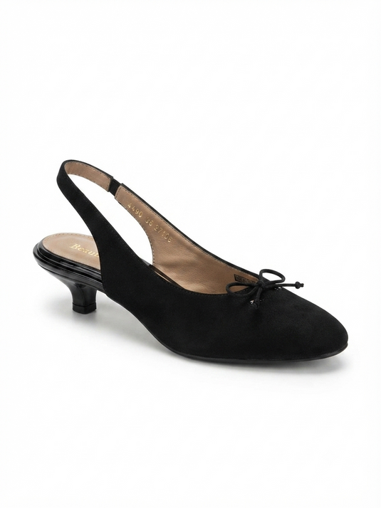 BeautiFeel Women's Gilly Black Suede Sling-Black