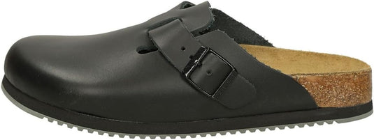 Birkenstock Boston Black Leather Sandals