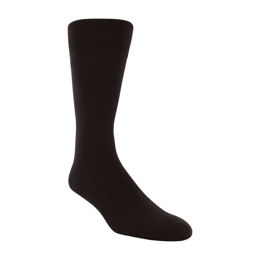 Florsheim Men's Crew Dress Flat Knit Socks Black