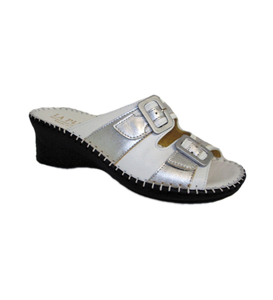 La Plume Women's Blossom Slide White/Silver