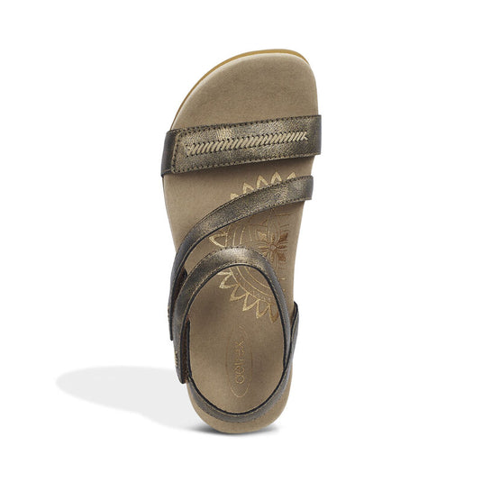 Aetrex Women's Gabby Adjustable Quarter Strap Sandal Bronze