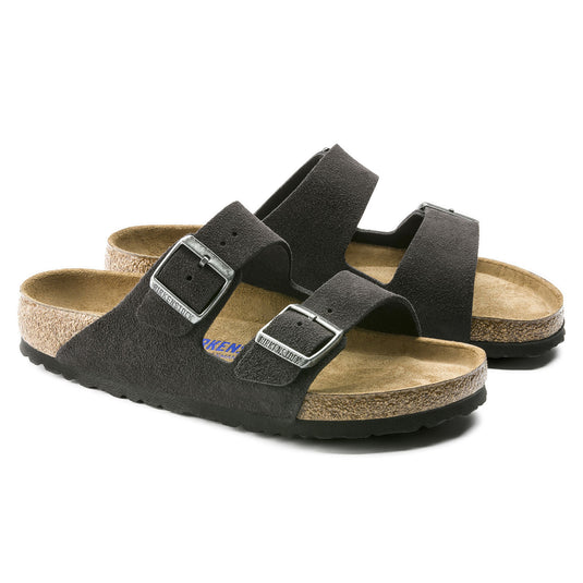 Birkenstock Sandals Arizona Velvet Gray Suede Leather