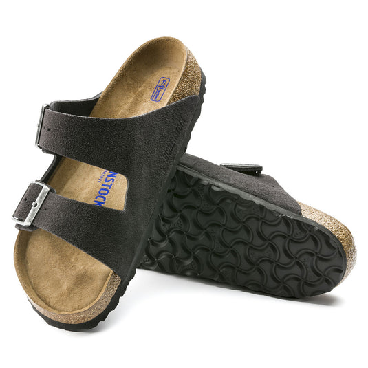 Birkenstock Sandals Arizona Velvet Gray Suede Leather