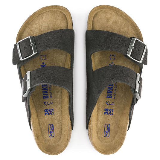 Birkenstock Sandals Arizona Velvet Gray Suede Leather