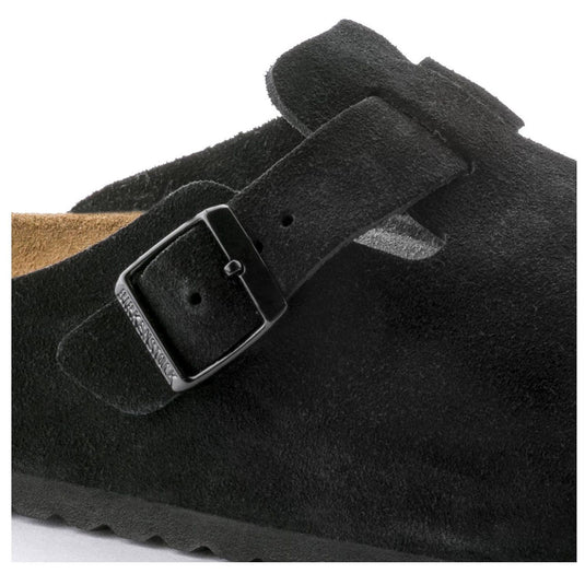 Birkenstock Sandals Boston Black Suede Leather