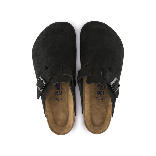 Birkenstock Sandals Boston Black Suede Leather