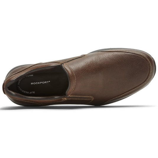 Rockport Men's Edge Hill 2 Double Gore Slip-on Light Brown Leather