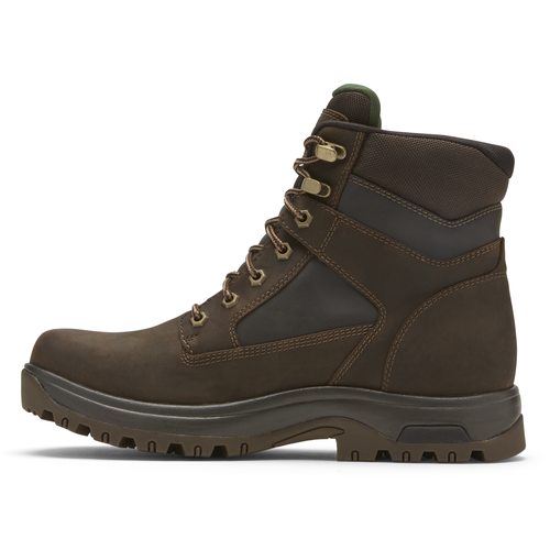 Dunham Men's 8000Works Waterproof 6-Inch Plain Toe Boot Brown Leather