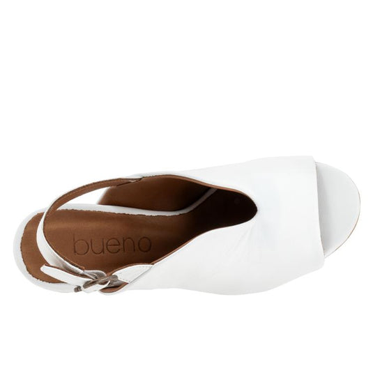 Bueno Women's Clare Sandals White Leather