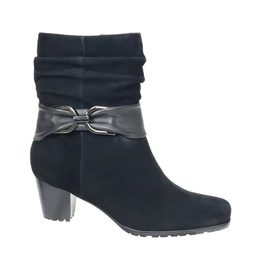 David Tate Women's  Corona Leather Boot  Black Suede