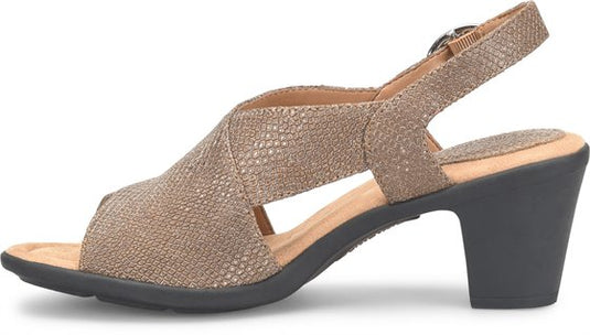 Comfortiva Women's Katara Back Strap Sandal Taupe Metallic