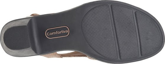 Comfortiva Women's Katara Back Strap Sandal Taupe Metallic