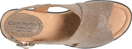 Comfortiva Women's Katara Back Strap Sandal Taupe Metallic