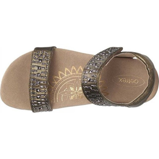 Aetrex Women's Maria Studded Quarter Strap Sandal Bronze
