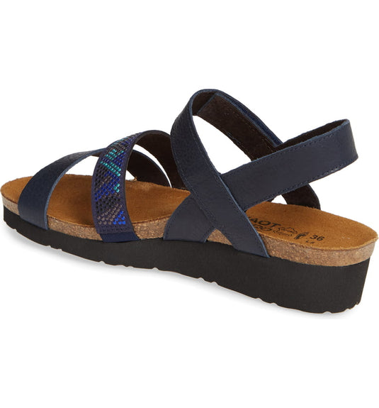 Naot Women's Gwyneth Sandals Ink Leather/Blue Combo