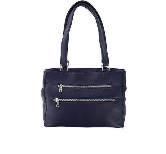 VA Smith Marry Leather Hand Bag Navy