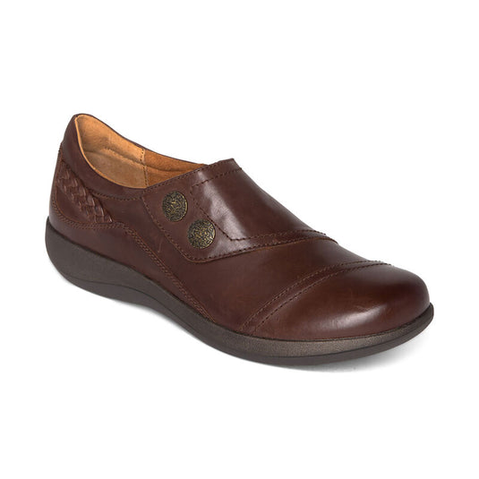 Aetrex Women's Karina Monk Strap Shoes Brown