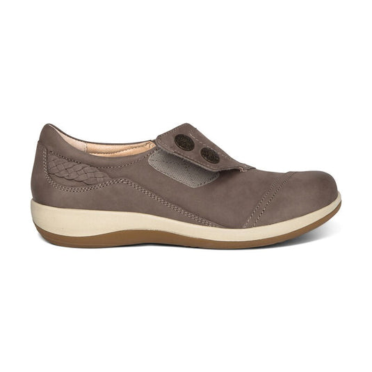 Aetrex Women's Karina Monk Strap Warm Grey