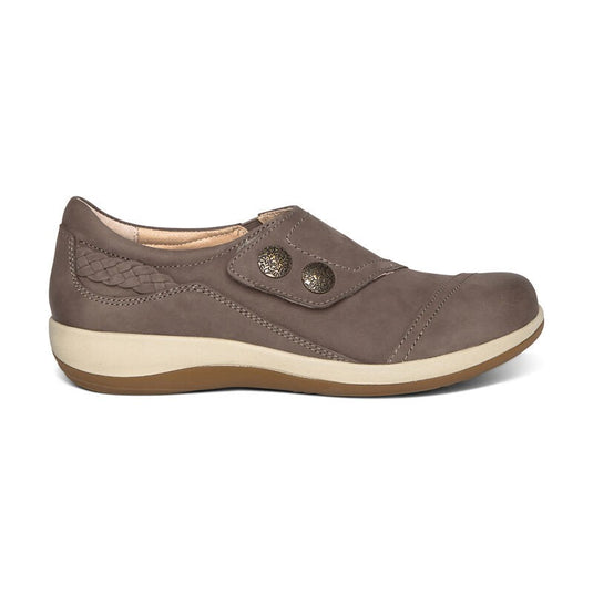 Aetrex Women's Karina Monk Strap Warm Grey