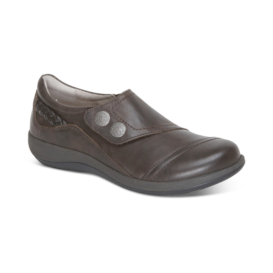 Aetrex Women's Karina Monk Strap Shoes Iron