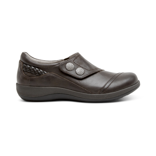 Aetrex Women's Karina Monk Strap Shoes Iron