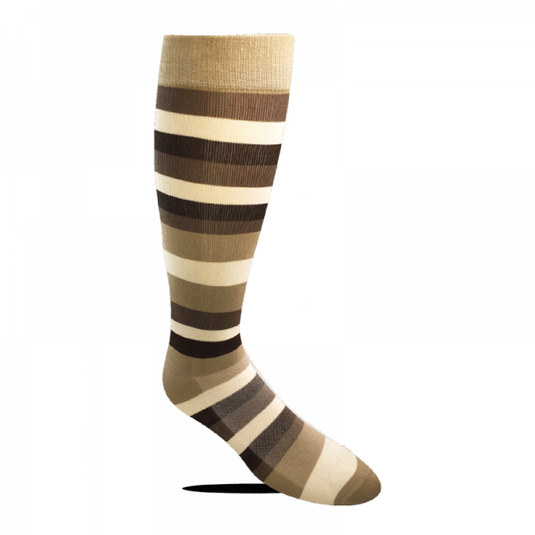 Max Coolman Men’s Dress Socks Tan Stripe