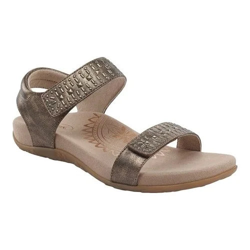 Aetrex Women's Maria Studded Quarter Strap Sandal Bronze