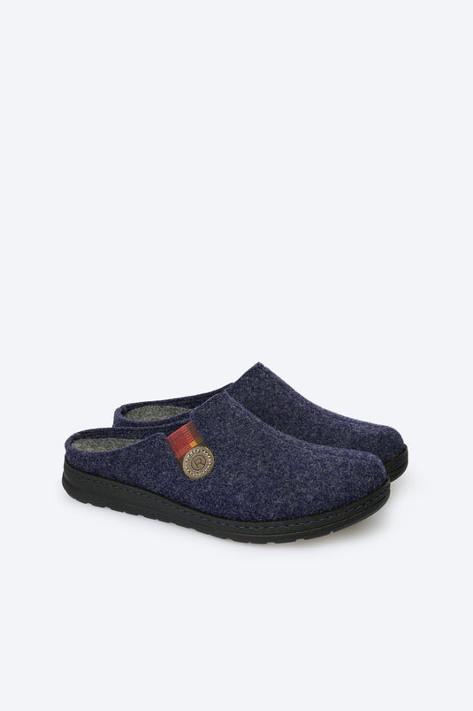 ROHDE Men's Herren Pantoletten mit Kaltfutter Softfilz Weite G - Navy Blue