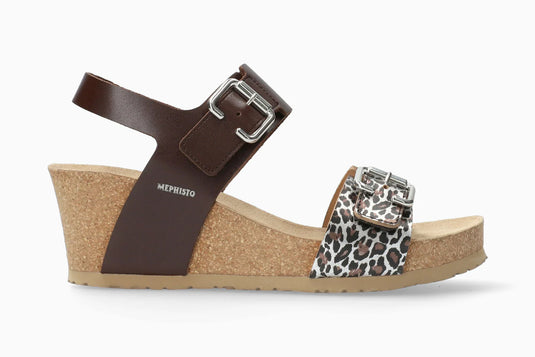Mephisto Women's Lissandra Wedge Sandals Chestnut Pantheria