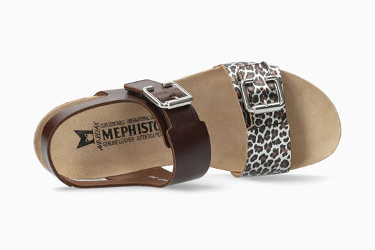 Mephisto Women's Lissandra Wedge Sandals Chestnut Pantheria