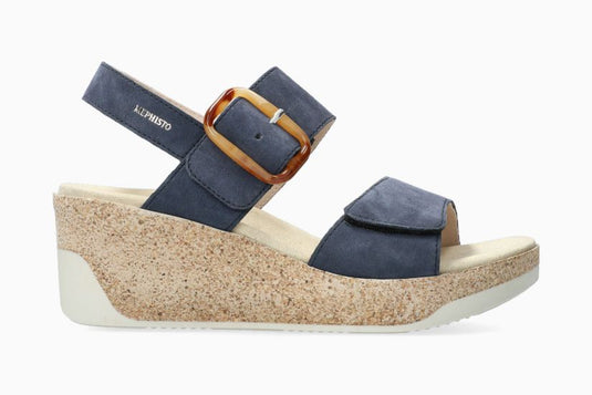 Mephisto Women's Giulia Wedge Sandals Jeans Blue