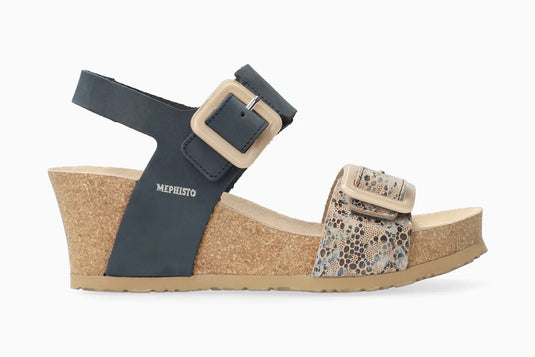 Mephisto Women's Lissia Wedge Sandals Navy