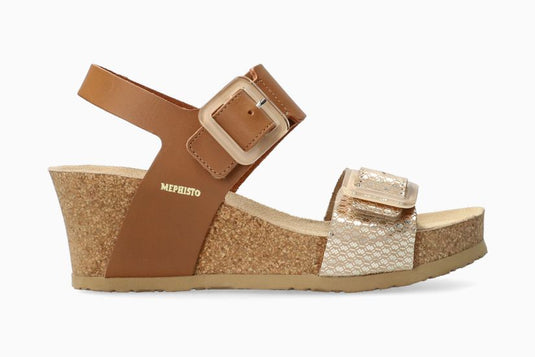 Mephisto Women's Lissia Wedge Sandals Camel