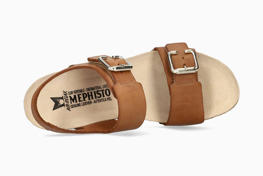 Mephisto Women's Lissandra Wedge Sandals Camel
