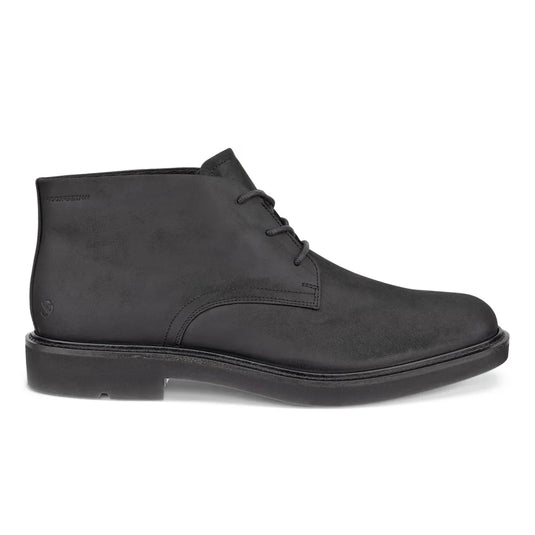 ECCO Men's Metropole London Lace Up Waterproof Chukka Boots Black Nubuck