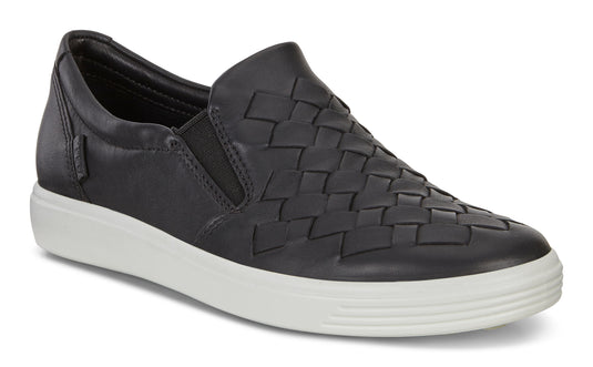 Ecco Women's Soft 7 Woven Slip-On Black