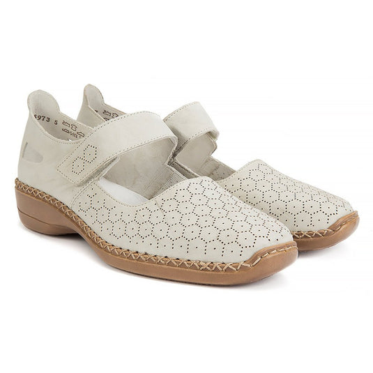 Rieker Women's Doris 41357-61 Closed Toe Sandal Beige Marble