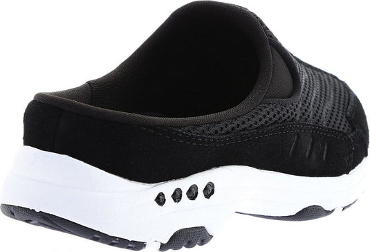 Easy Spirit Women's Traveltime Clogs Black/White Suede