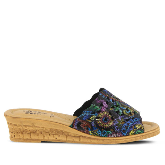 Spring Step Women's Estella-R Slide Sandal Black Multi