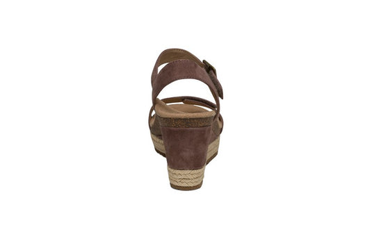 Aetrex Women's Sydney Quarter Strap Espadrille Wedge Deep Taupe