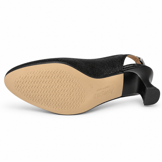 PieSanto Women's Slingback Kit Pump 240230 Ponymet Black