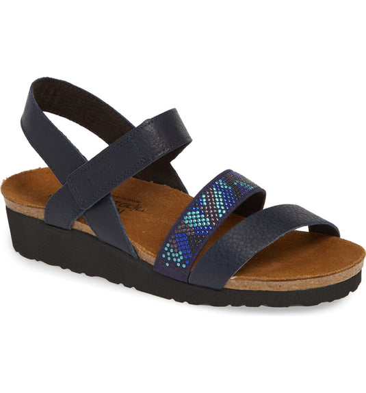 Naot Women's Gwyneth Sandals Ink Leather/Blue Combo