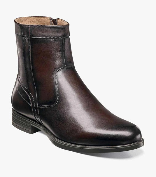 Florsheim Midtown Plain Toe Zip Boots Brown - Free Socks