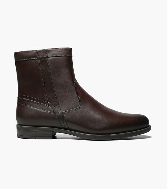 Florsheim Midtown Plain Toe Zip Boots Brown - Free Socks