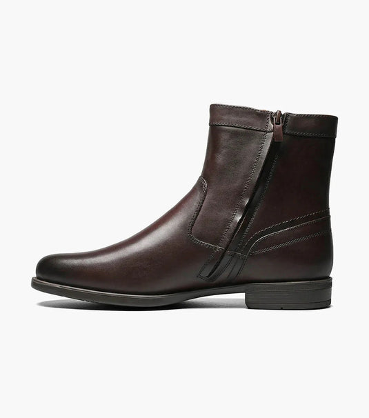 Florsheim Midtown Plain Toe Zip Boots Brown - Free Socks