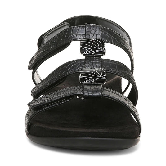 Vionic Women's Amber Sandals Black Crocodile